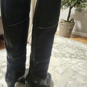 UGG Black Heeled Boots Knee-high